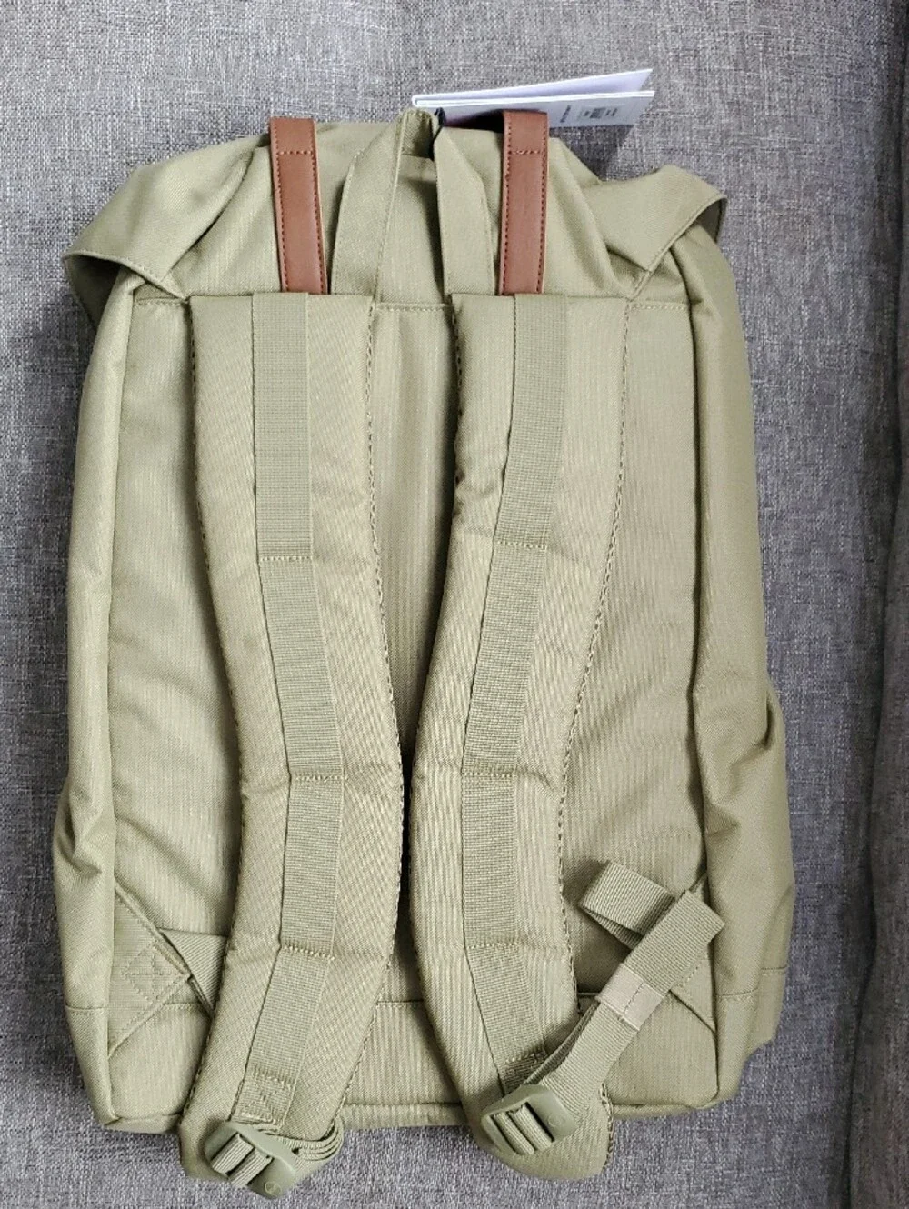 Herschel Supply Company Olive Green Backpack with Brown Straps